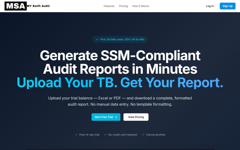 Screenshot of the Swift Audit website